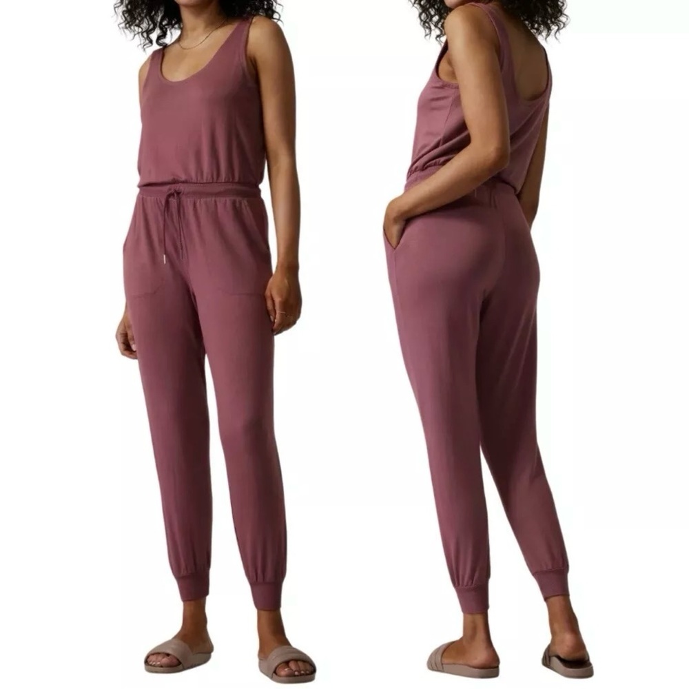 Athleta Balance Jumpsuit, Tawny Rose SIZE S #988523 W701, Pockets, Comfy - Picture 1 of 14